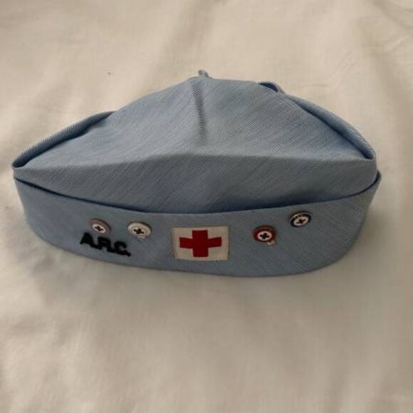 Vintage Original American Red Cross Volunteer Nurse's Cap with Service Pins - Picture 1 of 7